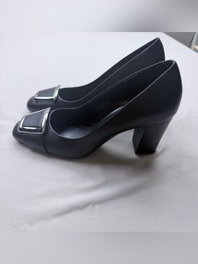 Michael Kors Black Patsy Flex Pump with Silver Buckle
